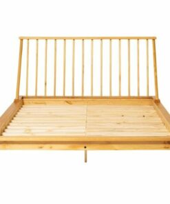 Walker Edison - Boho Solid Wood Queen Spindle Bed Frame - Light Oak