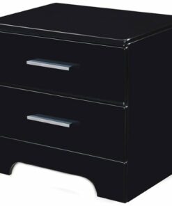Click Decor - Hudson Transitional Wood 2-Drawer Night Stand - Black