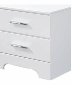Click Decor - Hudson Transitional Wood 2-Drawer Night Stand - White