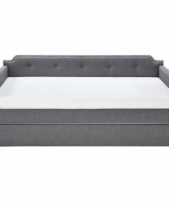 Click Decor - Bella 3-Seat Fabric Daybed Sofa with Under-Bed Trundle - Dark Gray