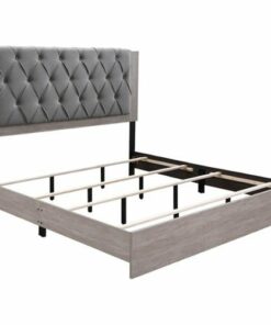 Click Decor - Kenton 78.5" King Platform Bed - Light Gray