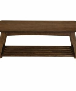 Click Decor - Gaines Mid-Century Modern Wood Coffee Table - Warm Brown
