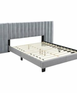 Finch - Gramercy 104" Queen Platform Bed - Gray Velvet