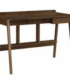 Finch - Darren Mid-Century Modern Wood 1-Drawer Writing Desk - Warm Dark Brown