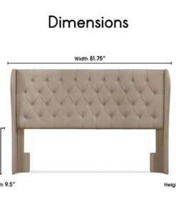 Lillian August - Harlow Tufted Fabric Upholstered King Headboard - Soft Beige
