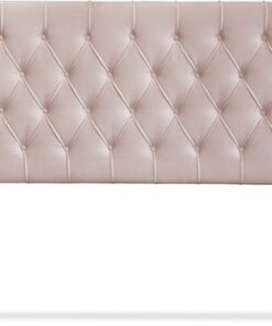 Lillian August - Harlow Tufted Fabric Upholstered King Headboard - Blush Pink