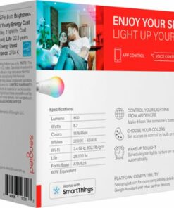 Sengled - Smart A19 LED 60W Bulbs Wi-Fi Works with Amazon Alexa & Google Assistant (2-pack) - Multicolor