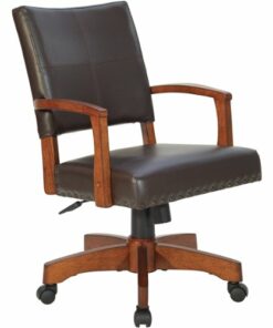 OSP Home Furnishings - Wood Bankers 5-Pointed Star Wood and Steel Office Chair - Espresso