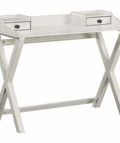 OSP Home Furnishings - Barton Birch Veneer 2-Drawer Writing Desk - White Wash