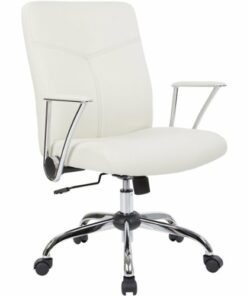 OSP Home Furnishings - FL Series 5-Pointed Star Faux Leather Office Chair - Cream