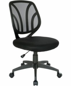 Office Star Products - Ventilated 5-Pointed Star Mesh Fabric Task Chair - Black