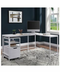 OSP Home Furnishings - Contempo L-Shaped Table - White Oak