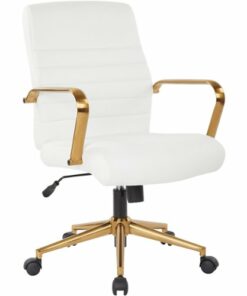OSP Home Furnishings - Baldwin 5-Pointed Star Faux Leather Office Chair - White