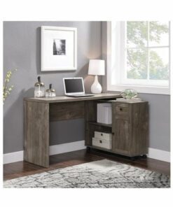 OSP Home Furnishings - Waverly L-Shaped Contemporary 1-Drawer Workstation With Adjustable Shelf - Scottish Alder