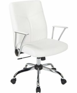 OSP Home Furnishings - FL Series 5-Pointed Star Faux Leather Office Chair - White