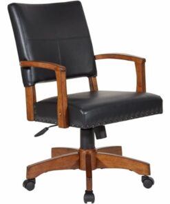 OSP Home Furnishings - Wood Bankers 5-Pointed Star Wood and Steel Office Chair - Black