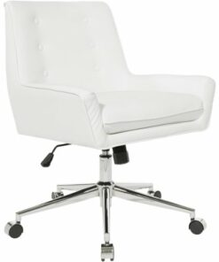 OSP Home Furnishings - Quinn 5-Pointed Star Faux Leather Office Chair - White