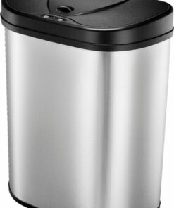 Insignia™ - 18 Gal. Automatic Trash Can with Recycle and Waste Divider - Stainless steel