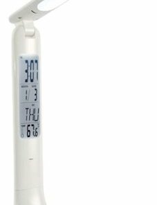OttLite - Travel Rechargeable LED Task Lamp with 3 Brightness Setting & LCD Display with Time, Date, Month, Day & Temperature - White