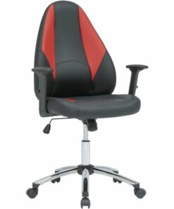 SD Gaming - Gaming 5-Pointed Star Polyurethane and Vegan Leather Office Chair - Black/Red/Chrome
