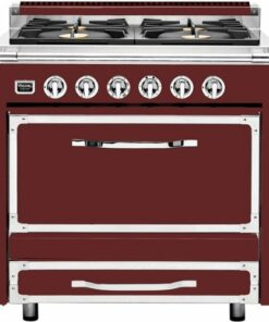Viking - Tuscany 3.8 Cu. Ft. Freestanding Dual Fuel True Convection Range - Reduction Red