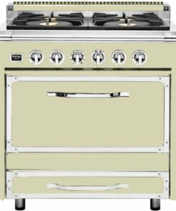 Viking - Tuscany 3.8 Cu. Ft. Freestanding Dual Fuel True Convection Range - Vanilla Cream