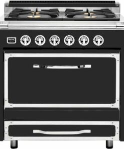 Viking - Tuscany 3.8 Cu. Ft. Freestanding Dual Fuel True Convection Range - Cast Black