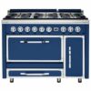 Viking - Tuscany 6.2 Cu. Ft. Freestanding Double Oven Dual Fuel True Convection Range - Slate Blue 1