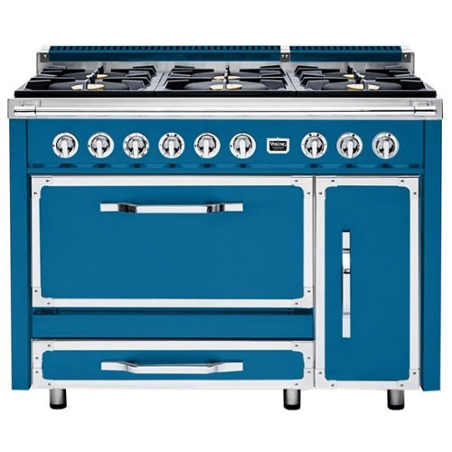 Viking - Tuscany 6.2 Cu. Ft. Freestanding Double Oven Dual Fuel True Convection Range - Alluvial Blue 1