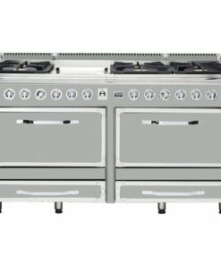 Viking - Tuscany 7.6 Cu. Ft. Freestanding Double Oven Dual Fuel True Convection Range - Arctic Gray 1