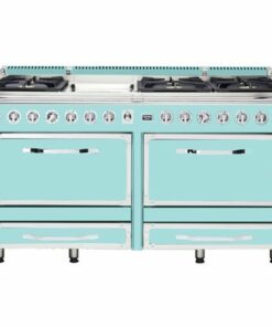Viking - Tuscany 7.6 Cu. Ft. Freestanding Double Oven Dual Fuel True Convection Range - Bywater Blue 1