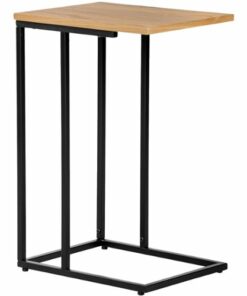 Serta - Harton C-Shaped Contemporary Mid-Century MDF/Wood Veneer Side Table - Natural Oak