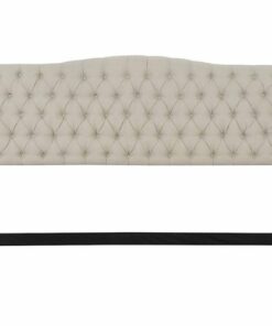 Elle Decor - Celeste Contemporary Tufted Fabric 78" King Upholstered Headboard - Beige