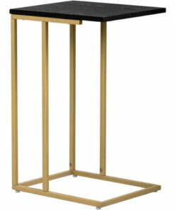 Serta - Harton C-Shaped Contemporary Mid-Century MDF/Wood Veneer Side Table - Modern Black