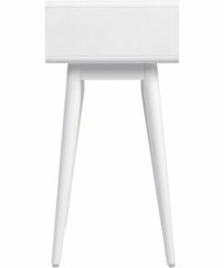 Elle Decor - Rory Mid-Century Modern MDF/Solid Rubberwood 1-Drawer Side Table - White