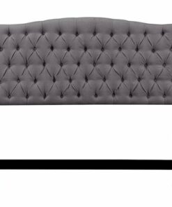 Elle Decor - Celeste Contemporary Tufted Fabric 62" Queen Upholstered Headboard - Gray