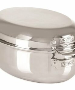 Viking - 3 Ply 3-in-1 Oval Roasting Pan with Lid and Rack - Mirror