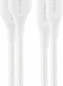 Insignia™ - 4' Lightning to USB Charge-and-Sync Cable (2 Pack) - Moon Gray