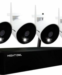 Night Owl - 10 Channel Wi-Fi NVR with 4 Wi-Fi IP 1080p HD 2-Way Audio Cameras and 1TB Hard Drive - White/Black
