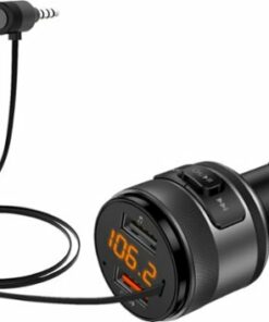 iSimple - FM Transmitter for Music Streaming, Charging, and Hands-Free Calling - Black