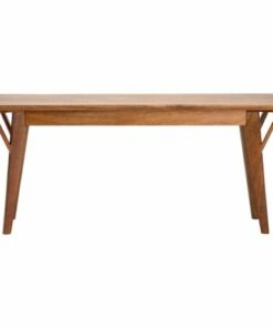 Finch - Stratford Rectangular Mid-Century Solid Mango Wood Backless Bench - Walnut Brown