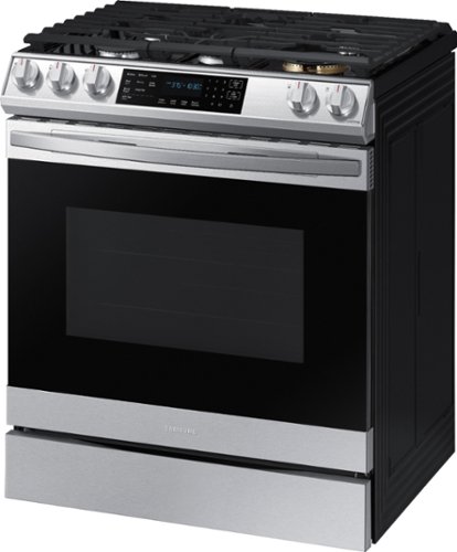 Samsung - 6.0 cu. ft. Front Control Slide-In Gas Convection Range with Air Fry & Wi-Fi, Fingerprint Resistant - Stainless steel
