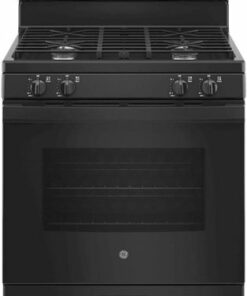 GE - 4.8 Cu. Ft. Freestanding Gas Range - Black 0