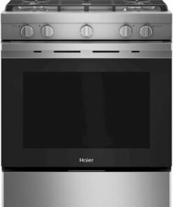 Haier - 5.6 Cu. Ft. Slide-In Gas Convection Range with Self-Steam Cleaning and No-Preheat Air Fry - Stainless steel