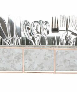 Mind Reader - 3-Section Utensil Holder - Silver