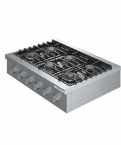 Bosch - 800 Series 36" Built-In Gas Cooktop with 4 Burners and 2 Dual Flame Burners - Silver