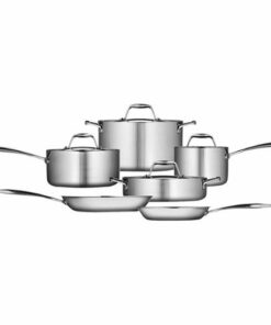 Tramontina - Gourmet Tri-Ply Clad 10-Piece Cookware Set - Stainless Steel