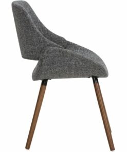 Simpli Home - Malden Mid Century Modern Bentwood Dining Chair in Grey Woven Fabric - Gray