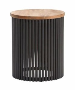 Simpli Home - Demy Round Contemporary Solid Mango Wood Side Table - Natural