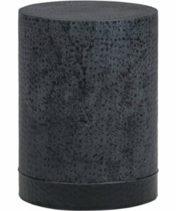Simpli Home - Chad Round Contemporary Iron Accent Table - Mottled Gray/Mottled Black